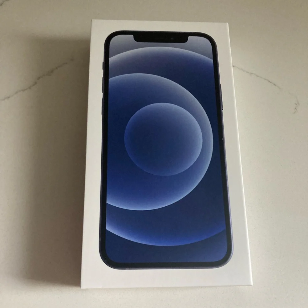 Apple iPhone 12 black 64GB product box and instructions